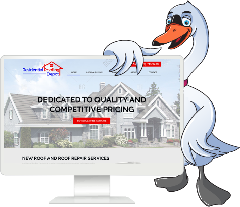Web Roofing Swan Mascot Free Mockup 100%